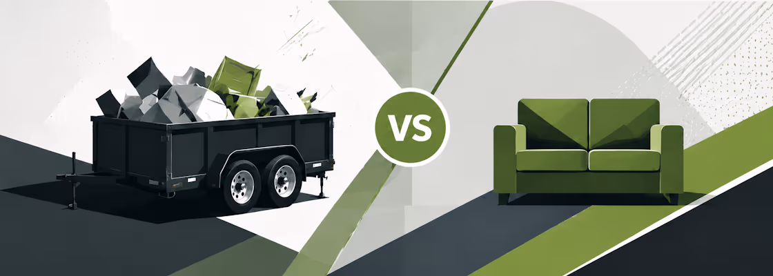 Comparing dump trailer rentals and full-service junk hauling