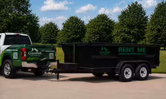 GreenPath dump trailer rental staged for loading